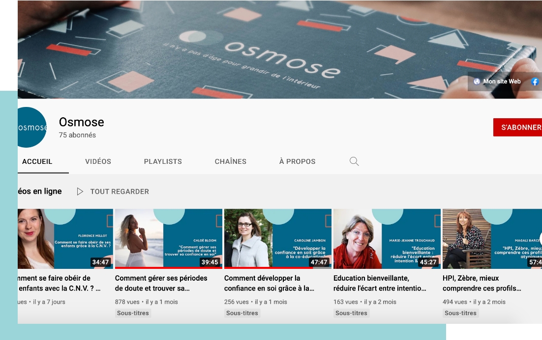 Chaine Youtube developpement personnel Osmose